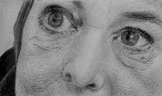 Drawing of the eyes of Sinéad O'Connor