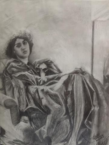 Drawing of Jane Burden Morris