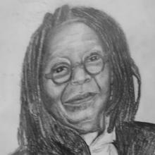 Drawing of Whoopi Goldberg